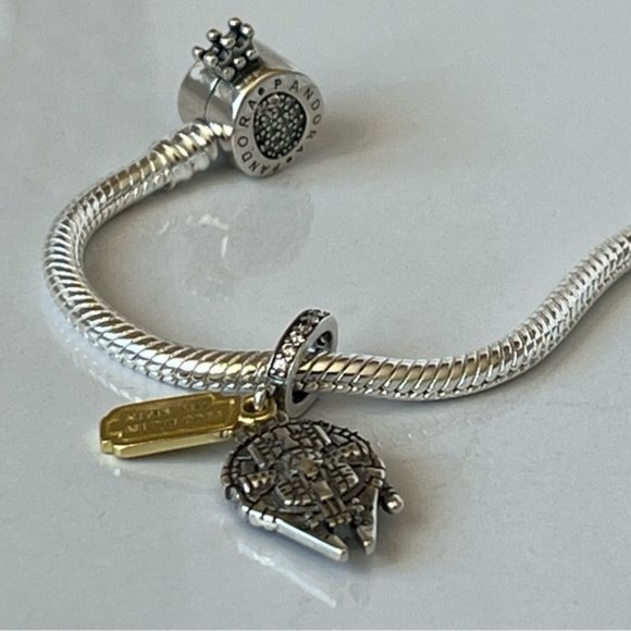 Sterling Silver Star Wars Millennium Falcon Dangle Charm - Picture 8 of 10